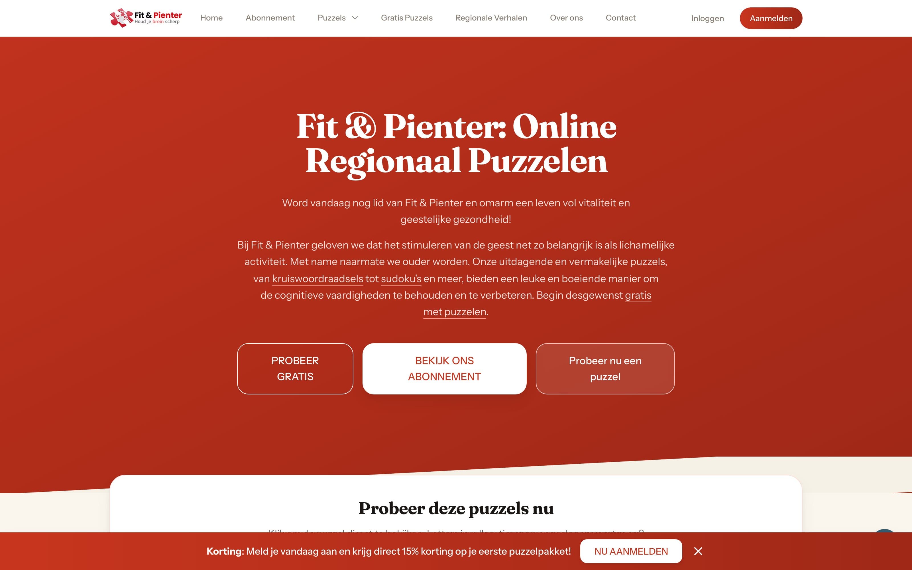 Fit & Pienter - Online Regional Puzzle Platform